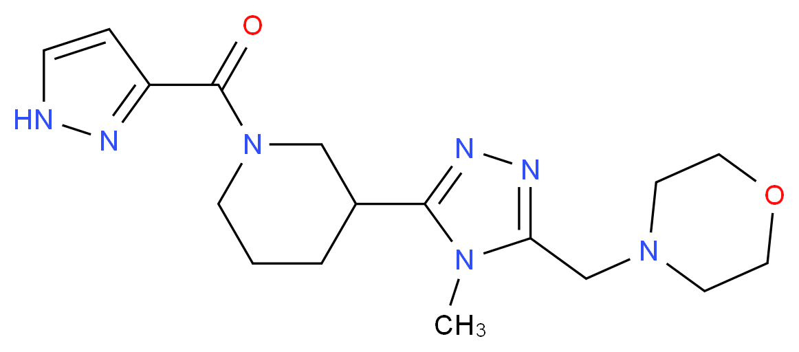 4-({4-methyl-5-[1-(1H-pyrazol-3-ylcarbonyl)piperidin-3-yl]-4H-1,2,4-triazol-3-yl}methyl)morpholine_分子结构_CAS_)
