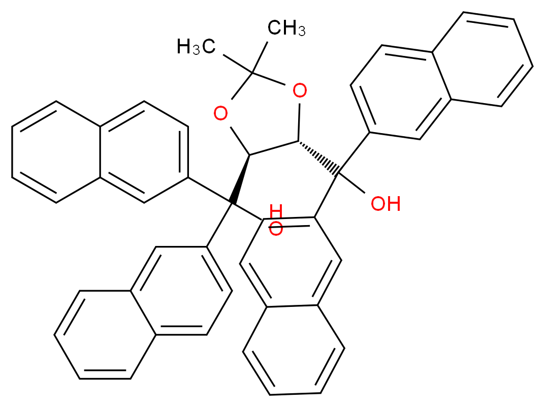 (4S-反)-2,2-二甲基-α,α,α′,α′-四(2-萘基)-1,3-二氧戊环-4,5-二甲醇_分子结构_CAS_137365-16-3)