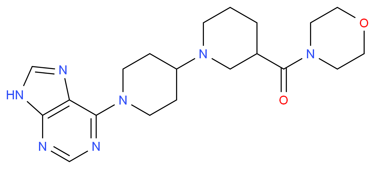 3-(morpholin-4-ylcarbonyl)-1'-(9H-purin-6-yl)-1,4'-bipiperidine_分子结构_CAS_)
