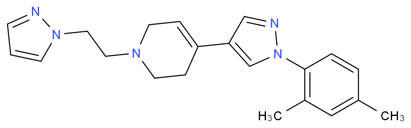 4-[1-(2,4-dimethylphenyl)-1H-pyrazol-4-yl]-1-[2-(1H-pyrazol-1-yl)ethyl]-1,2,3,6-tetrahydropyridine_分子结构_CAS_)