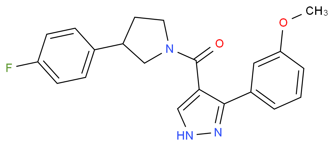 4-{[3-(4-fluorophenyl)-1-pyrrolidinyl]carbonyl}-3-(3-methoxyphenyl)-1H-pyrazole_分子结构_CAS_)