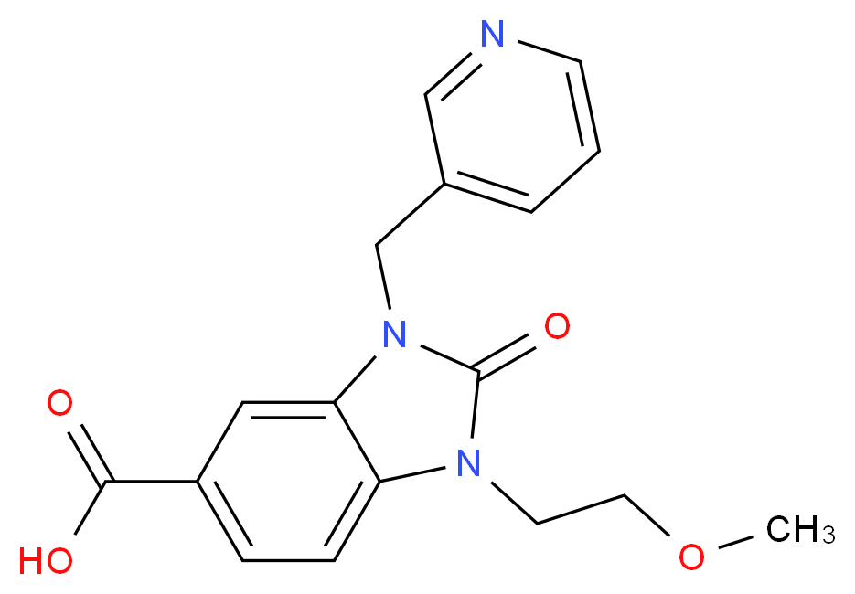 1-(2-methoxyethyl)-2-oxo-3-(pyridin-3-ylmethyl)-2,3-dihydro-1H-benzimidazole-5-carboxylic acid_分子结构_CAS_)