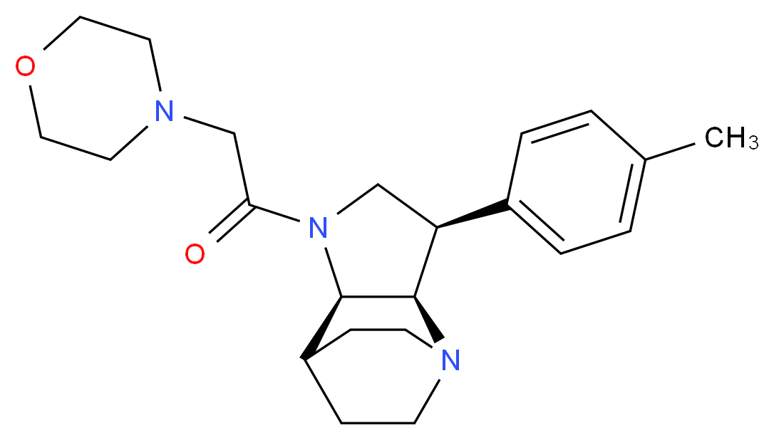 (3R*,3aR*,7aR*)-3-(4-methylphenyl)-1-(morpholin-4-ylacetyl)octahydro-4,7-ethanopyrrolo[3,2-b]pyridine_分子结构_CAS_)