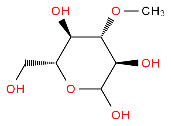 (3R,4S,5R,6R)-6-(hydroxymethyl)-4-methoxyoxane-2,3,5-triol_分子结构_CAS_3370-81-8