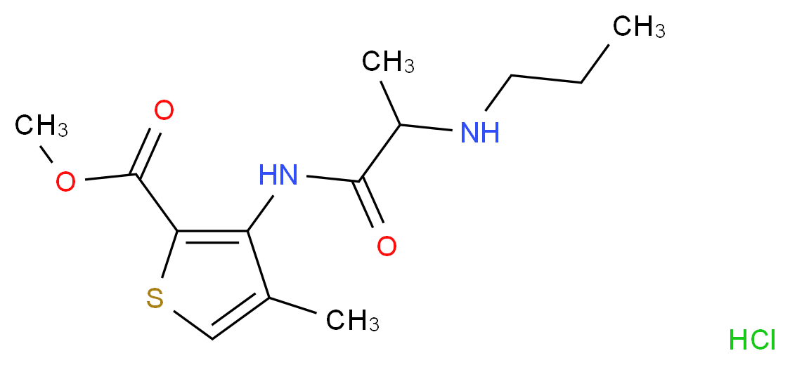 methyl 4-methyl-3-[2-(propylamino)propanamido]thiophene-2-carboxylate hydrochloride_分子结构_CAS_23964-57-0