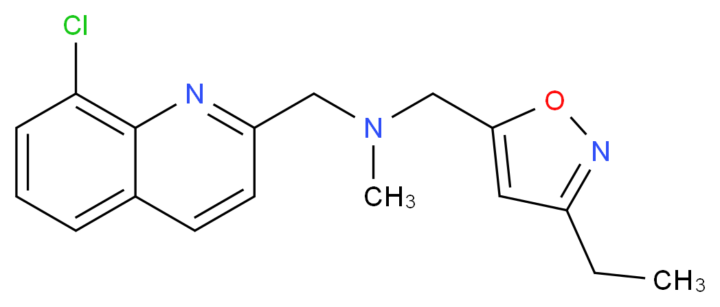 1-(8-chloroquinolin-2-yl)-N-[(3-ethylisoxazol-5-yl)methyl]-N-methylmethanamine_分子结构_CAS_)