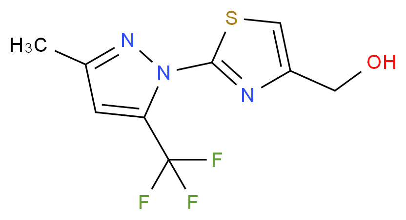 {2-[3-Methyl-5-(trifluoromethyl)-1H-pyrazol-1-yl]-1,3-thiazol-4-yl}methanol_分子结构_CAS_959582-07-1)