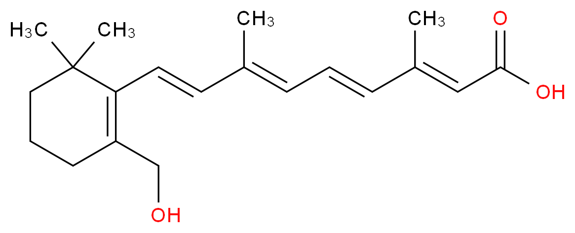 (2E,4E,6E,8E)-9-[2-(hydroxymethyl)-6,6-dimethylcyclohex-1-en-1-yl]-3,7-dimethylnona-2,4,6,8-tetraenoic acid_分子结构_CAS_63531-93-1