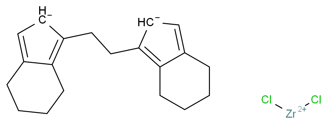 1-[2-(4,5,6,7-tetrahydro-2H-inden-2-id-1-yl)ethyl]-4,5,6,7-tetrahydro-2H-inden-2-ide; dichlorozirconiumbis(ylium)_分子结构_CAS_150131-28-5