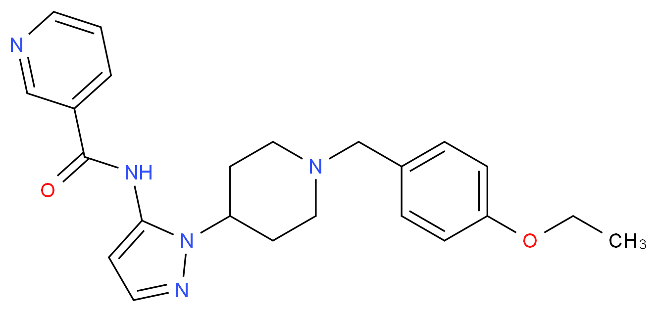 N-{1-[1-(4-ethoxybenzyl)-4-piperidinyl]-1H-pyrazol-5-yl}nicotinamide_分子结构_CAS_)