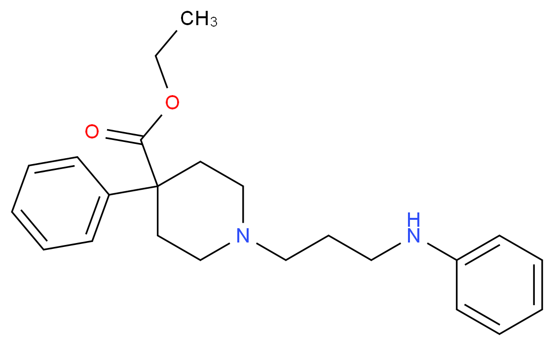 ethyl 4-phenyl-1-[3-(phenylamino)propyl]piperidine-4-carboxylate_分子结构_CAS_13495-09-5