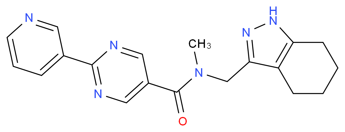 N-methyl-2-(3-pyridinyl)-N-(4,5,6,7-tetrahydro-1H-indazol-3-ylmethyl)-5-pyrimidinecarboxamide_分子结构_CAS_)