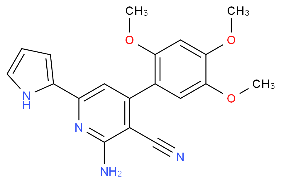 2-amino-6-(1H-pyrrol-2-yl)-4-(2,4,5-trimethoxyphenyl)nicotinonitrile_分子结构_CAS_)