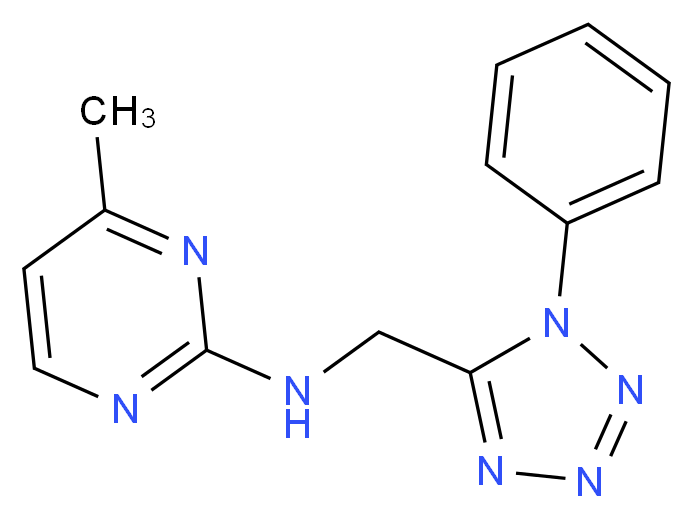 4-methyl-N-[(1-phenyl-1H-tetrazol-5-yl)methyl]pyrimidin-2-amine_分子结构_CAS_)
