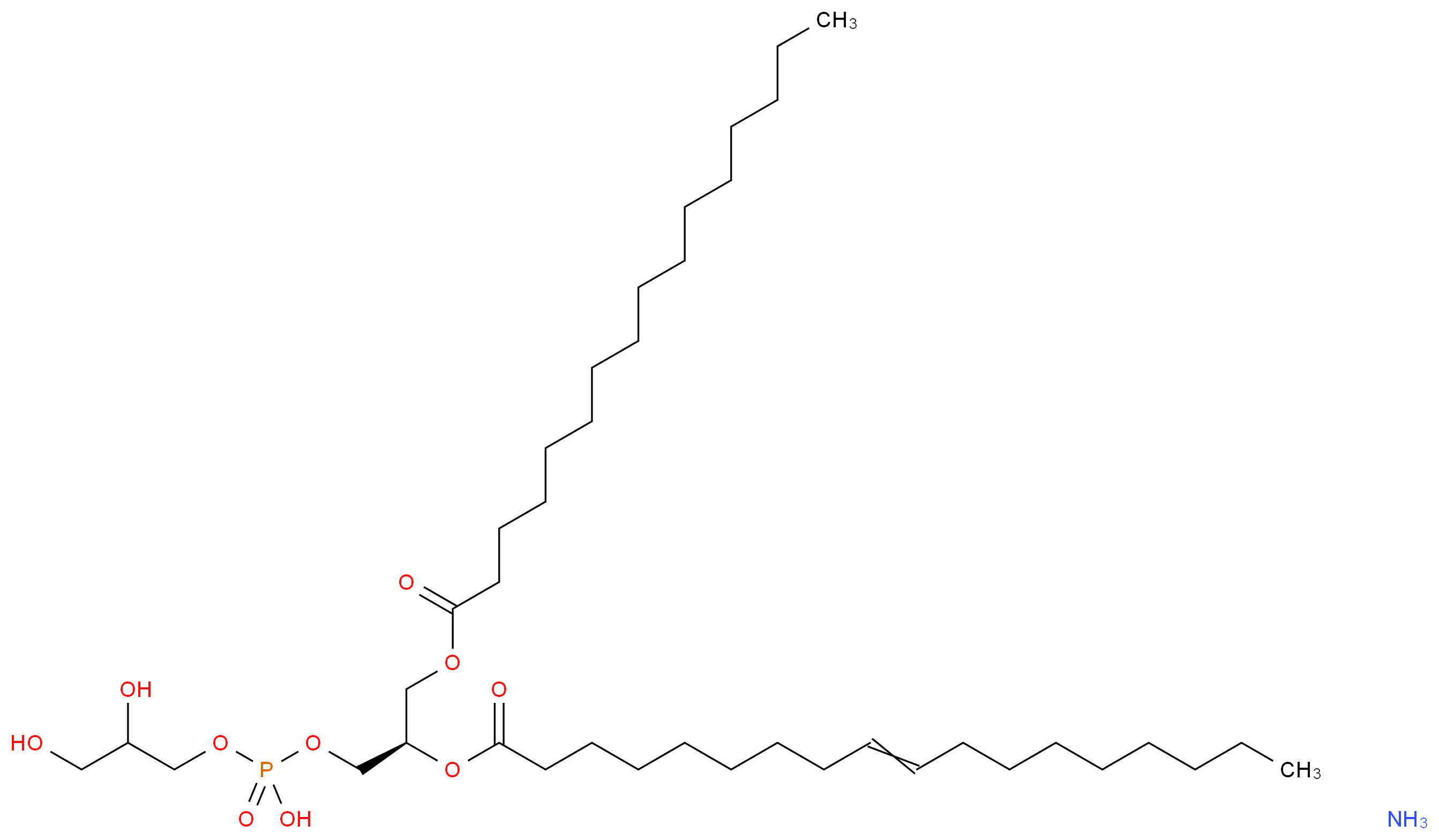 (2,3-dihydroxypropoxy)[(2R)-3-(hexadecanoyloxy)-2-(octadec-9-enoyloxy)propoxy]phosphinic acid amine_分子结构_CAS_267228-70-6