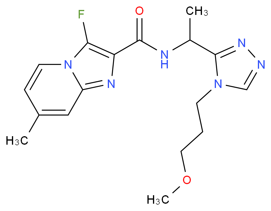 3-fluoro-N-{1-[4-(3-methoxypropyl)-4H-1,2,4-triazol-3-yl]ethyl}-7-methylimidazo[1,2-a]pyridine-2-carboxamide_分子结构_CAS_)