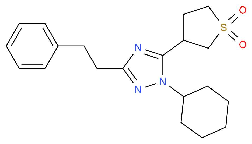 1-cyclohexyl-5-(1,1-dioxidotetrahydro-3-thienyl)-3-(2-phenylethyl)-1H-1,2,4-triazole_分子结构_CAS_)