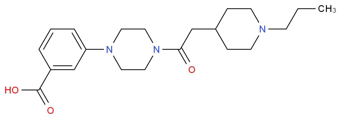 3-{4-[(1-propyl-4-piperidinyl)acetyl]-1-piperazinyl}benzoic acid_分子结构_CAS_)