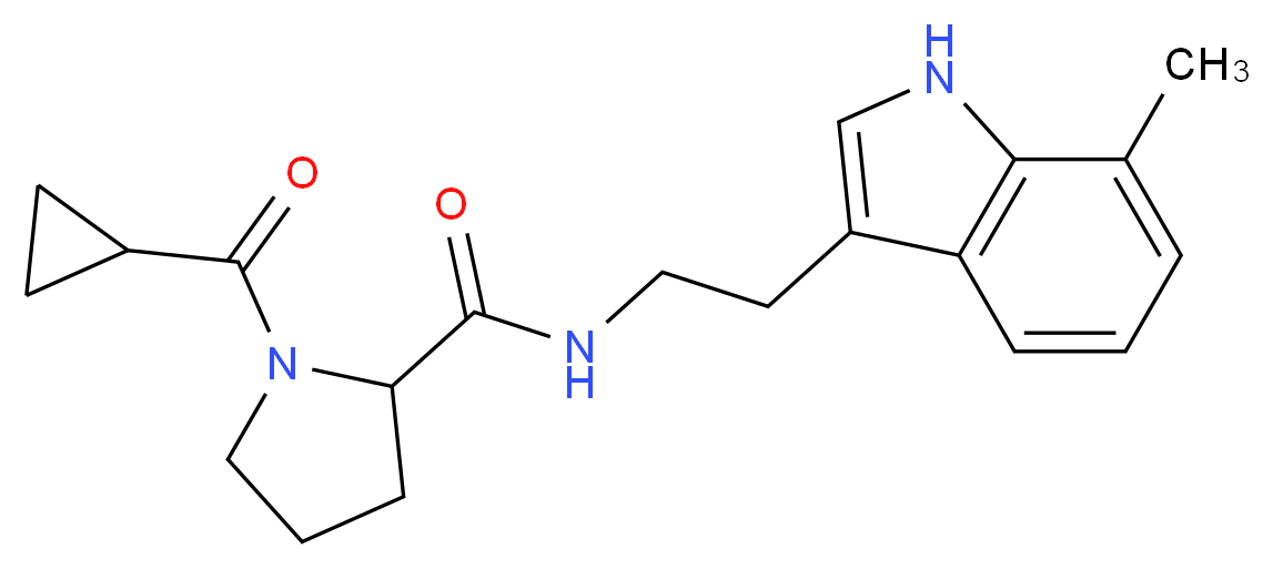 1-(cyclopropylcarbonyl)-N-[2-(7-methyl-1H-indol-3-yl)ethyl]prolinamide_分子结构_CAS_)