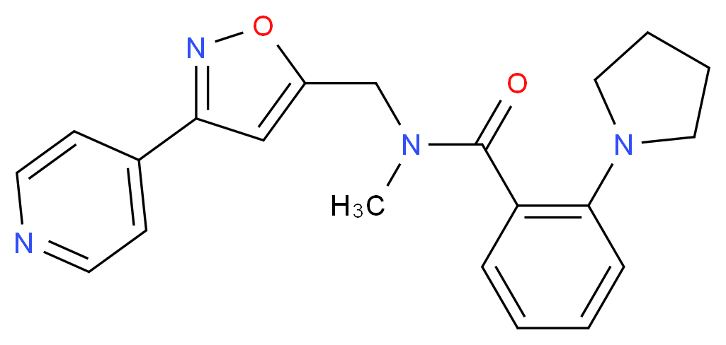 N-methyl-N-{[3-(4-pyridinyl)-5-isoxazolyl]methyl}-2-(1-pyrrolidinyl)benzamide_分子结构_CAS_)