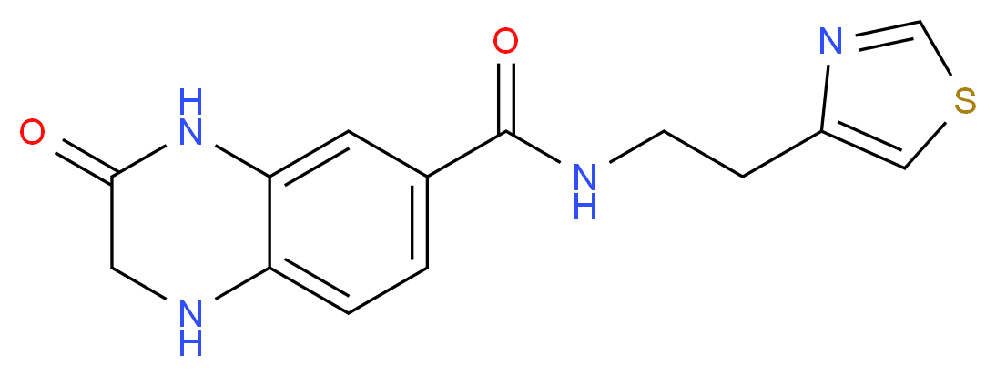 3-oxo-N-[2-(1,3-thiazol-4-yl)ethyl]-1,2,3,4-tetrahydroquinoxaline-6-carboxamide_分子结构_CAS_)