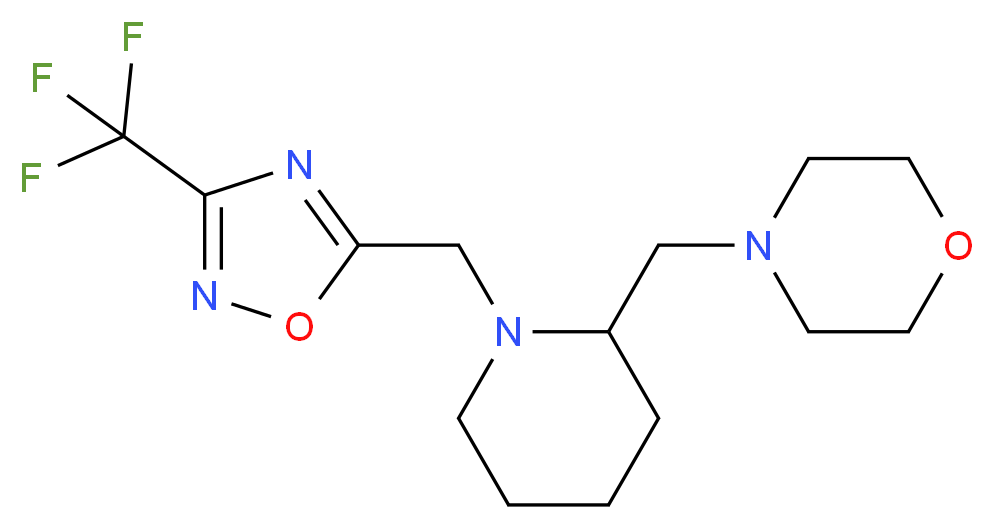 4-[(1-{[3-(trifluoromethyl)-1,2,4-oxadiazol-5-yl]methyl}-2-piperidinyl)methyl]morpholine_分子结构_CAS_)