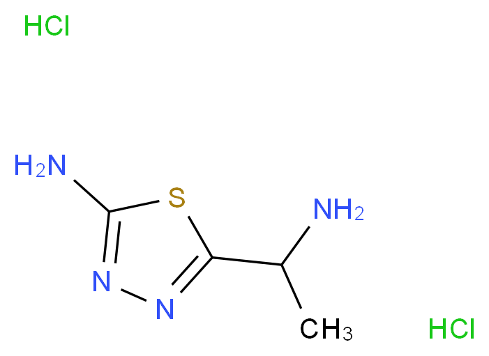 5-(1-aminoethyl)-1,3,4-thiadiazol-2-amine dihydrochloride_分子结构_CAS_1227465-61-3