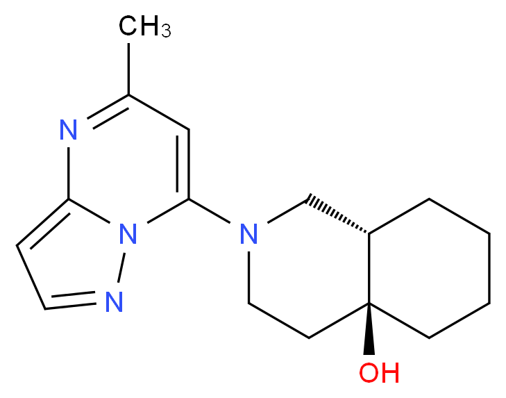 (4aS*,8aS*)-2-(5-methylpyrazolo[1,5-a]pyrimidin-7-yl)octahydro-4a(2H)-isoquinolinol_分子结构_CAS_)