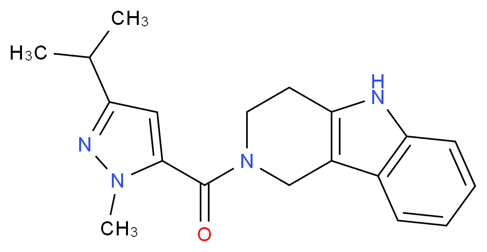 2-[(3-isopropyl-1-methyl-1H-pyrazol-5-yl)carbonyl]-2,3,4,5-tetrahydro-1H-pyrido[4,3-b]indole_分子结构_CAS_)