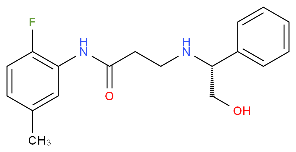 N-(2-fluoro-5-methylphenyl)-3-{[(1R)-2-hydroxy-1-phenylethyl]amino}propanamide_分子结构_CAS_)