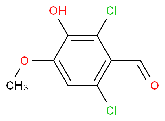 2,6-二氯-3-羟基-4-甲氧基苯甲醛_分子结构_CAS_160431-96-9)