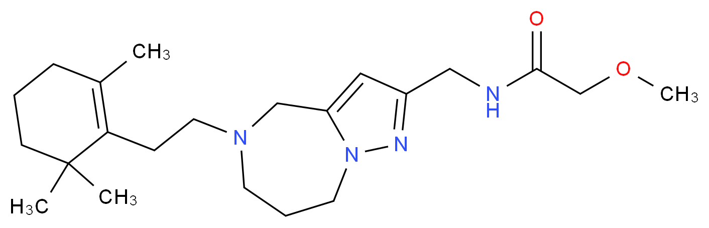 2-methoxy-N-({5-[2-(2,6,6-trimethylcyclohex-1-en-1-yl)ethyl]-5,6,7,8-tetrahydro-4H-pyrazolo[1,5-a][1,4]diazepin-2-yl}methyl)acetamide_分子结构_CAS_)