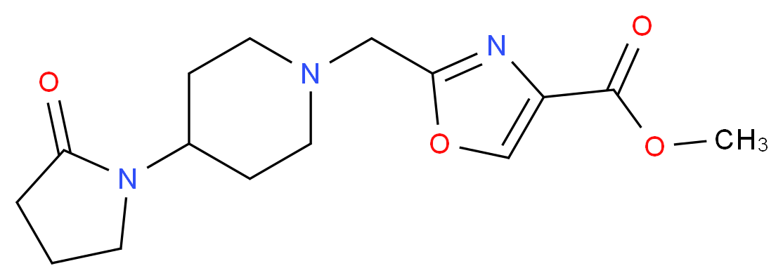 methyl 2-{[4-(2-oxopyrrolidin-1-yl)piperidin-1-yl]methyl}-1,3-oxazole-4-carboxylate_分子结构_CAS_)