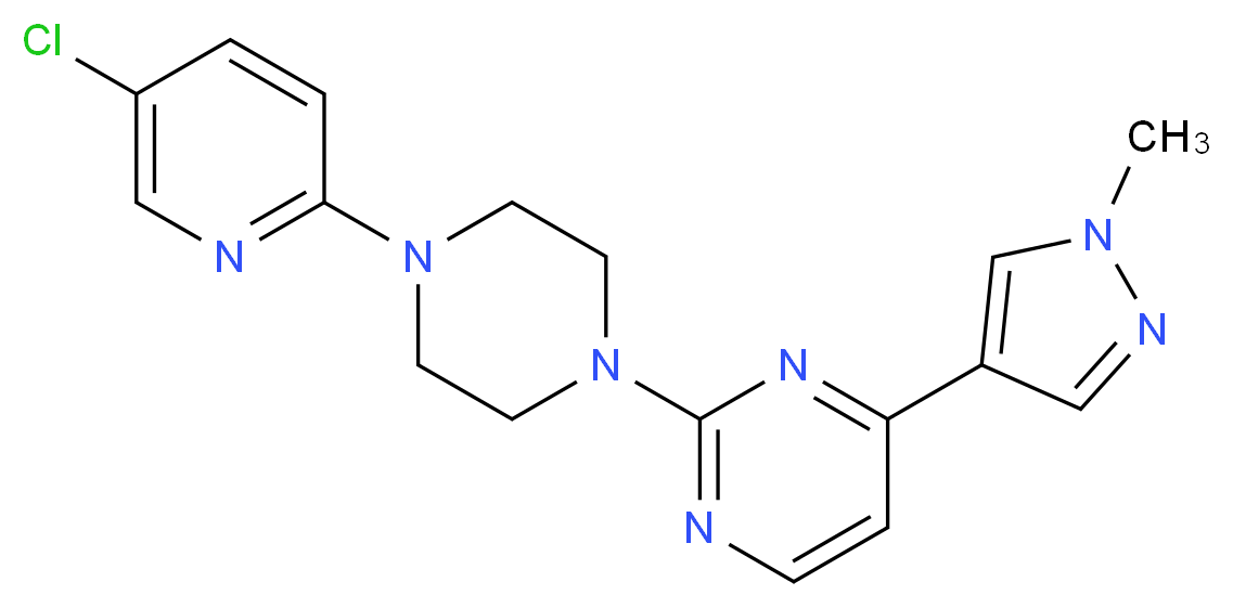 2-[4-(5-chloropyridin-2-yl)piperazin-1-yl]-4-(1-methyl-1H-pyrazol-4-yl)pyrimidine_分子结构_CAS_)