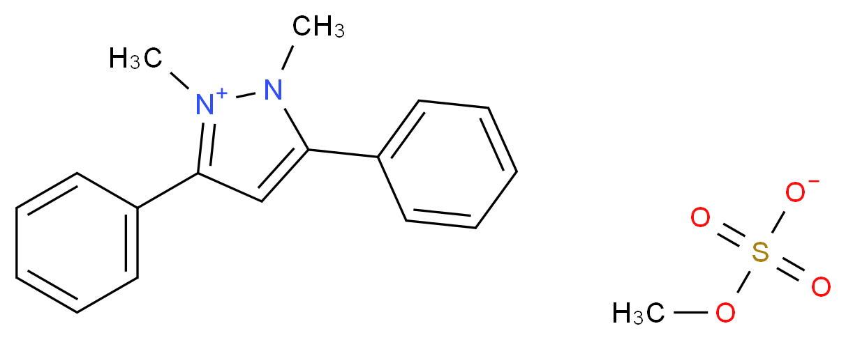 1,2-dimethyl-3,5-diphenyl-1H-pyrazol-2-ium methyl sulfate_分子结构_CAS_43222-48-6