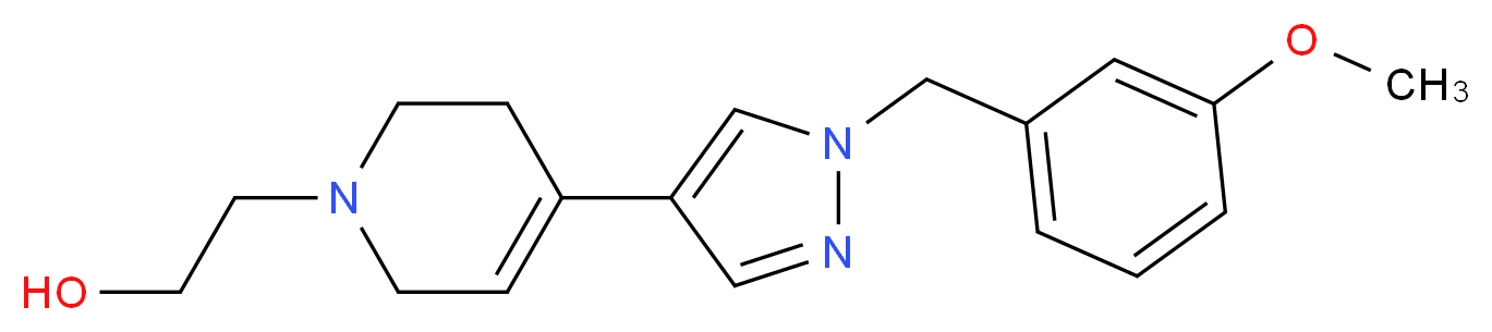 2-[4-[1-(3-methoxybenzyl)-1H-pyrazol-4-yl]-3,6-dihydropyridin-1(2H)-yl]ethanol_分子结构_CAS_)