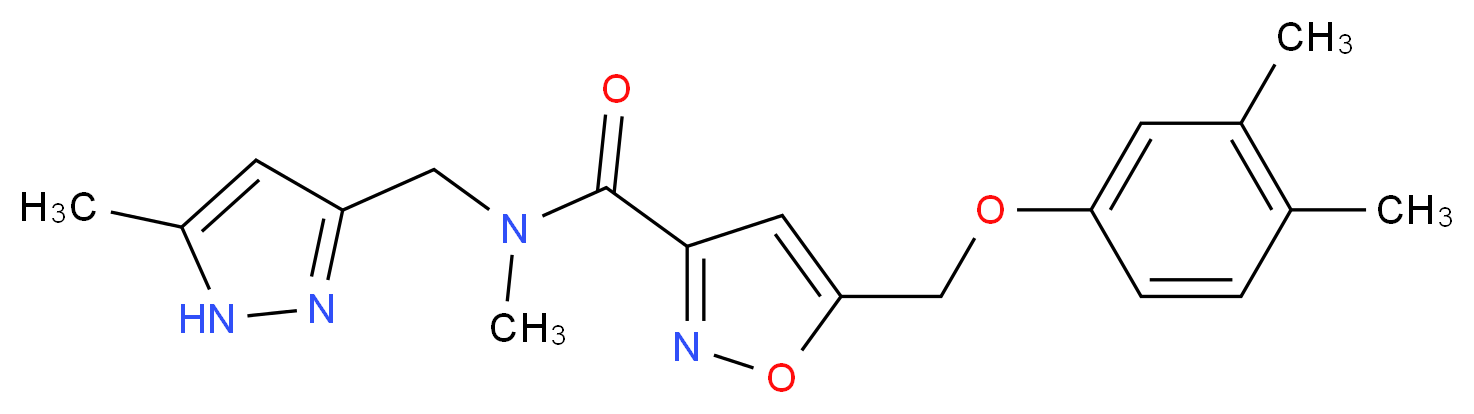 5-[(3,4-dimethylphenoxy)methyl]-N-methyl-N-[(5-methyl-1H-pyrazol-3-yl)methyl]-3-isoxazolecarboxamide_分子结构_CAS_)