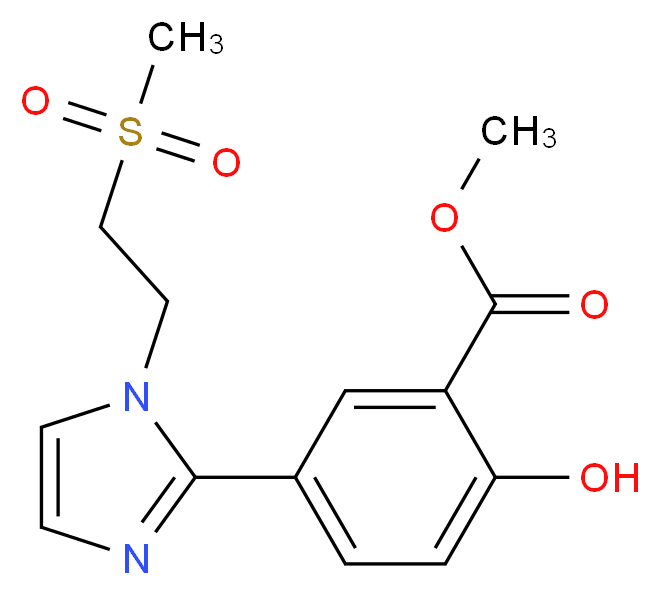 methyl 2-hydroxy-5-{1-[2-(methylsulfonyl)ethyl]-1H-imidazol-2-yl}benzoate_分子结构_CAS_)