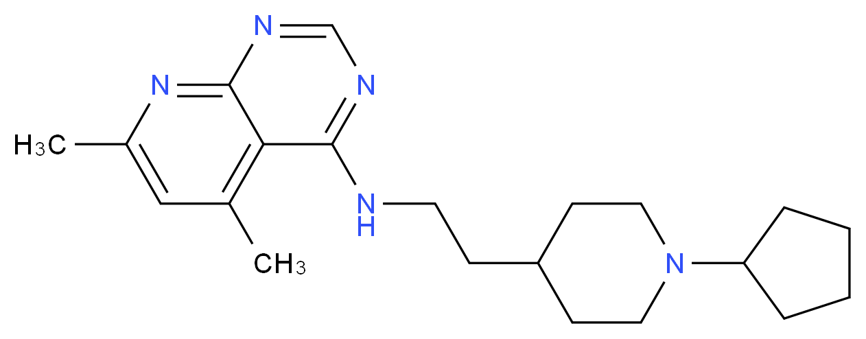 N-[2-(1-cyclopentylpiperidin-4-yl)ethyl]-5,7-dimethylpyrido[2,3-d]pyrimidin-4-amine_分子结构_CAS_)