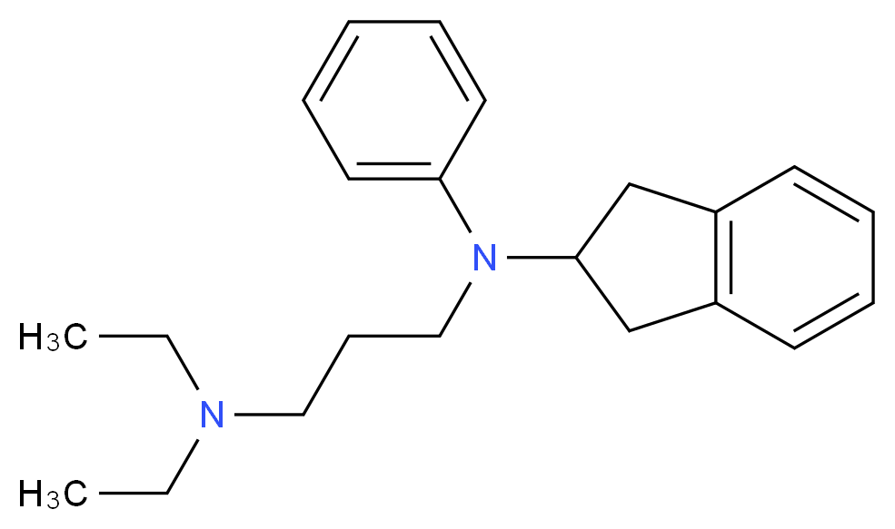 {3-[(2,3-dihydro-1H-inden-2-yl)(phenyl)amino]propyl}diethylamine_分子结构_CAS_37640-71-4