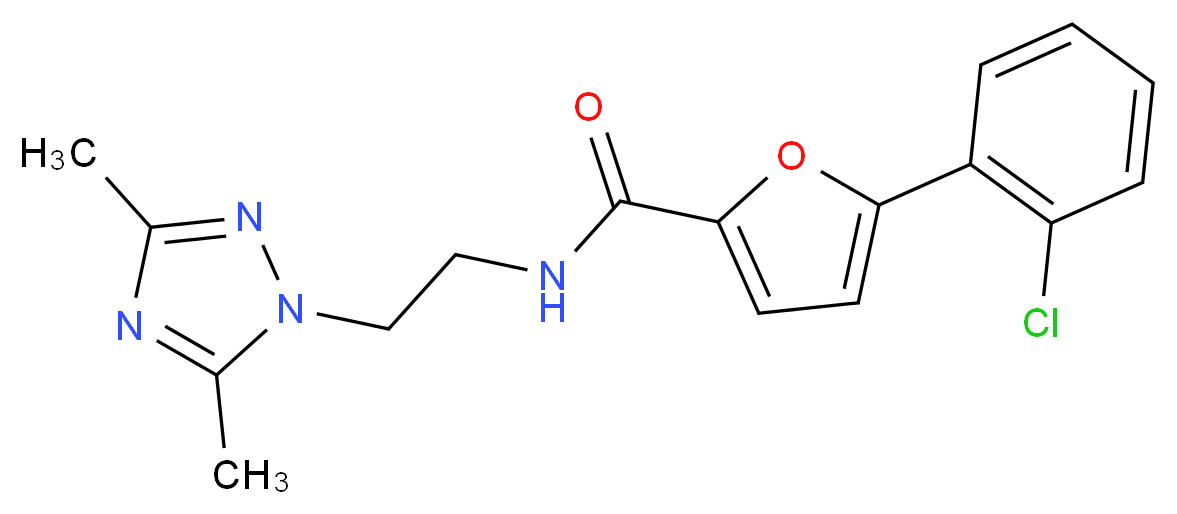 5-(2-chlorophenyl)-N-[2-(3,5-dimethyl-1H-1,2,4-triazol-1-yl)ethyl]-2-furamide_分子结构_CAS_)