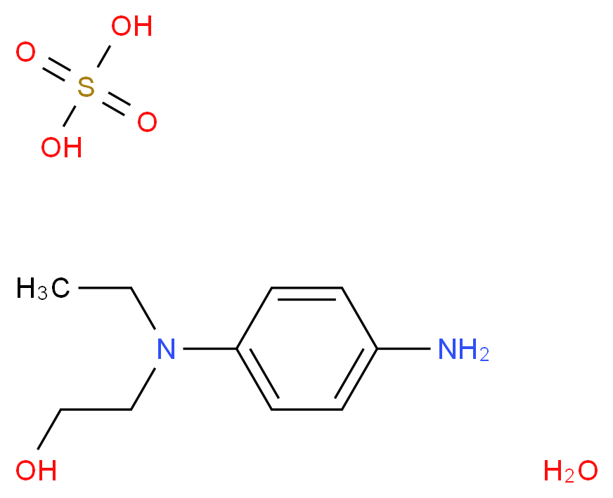 N-乙基-N-(2-羟乙基)-对苯二胺 硫酸盐 一水合物_分子结构_CAS_4327-84-8)