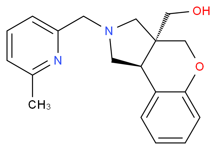[(3aS*,9bS*)-2-[(6-methylpyridin-2-yl)methyl]-1,2,3,9b-tetrahydrochromeno[3,4-c]pyrrol-3a(4H)-yl]methanol_分子结构_CAS_)
