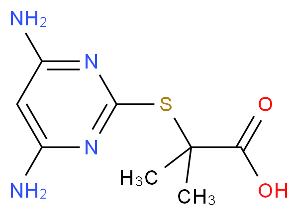 2-(4,6-Diamino-pyrimidin-2-ylsulfanyl)-2-methyl-propionic acid_分子结构_CAS_)