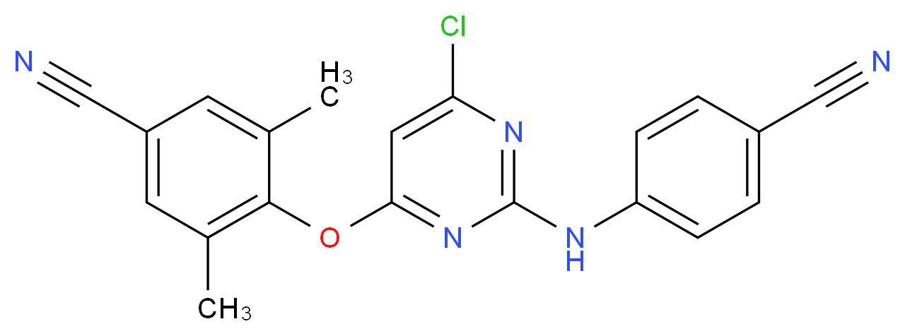 4-({6-chloro-2-[(4-cyanophenyl)amino]pyrimidin-4-yl}oxy)-3,5-dimethylbenzonitrile_分子结构_CAS_1070377-34-2