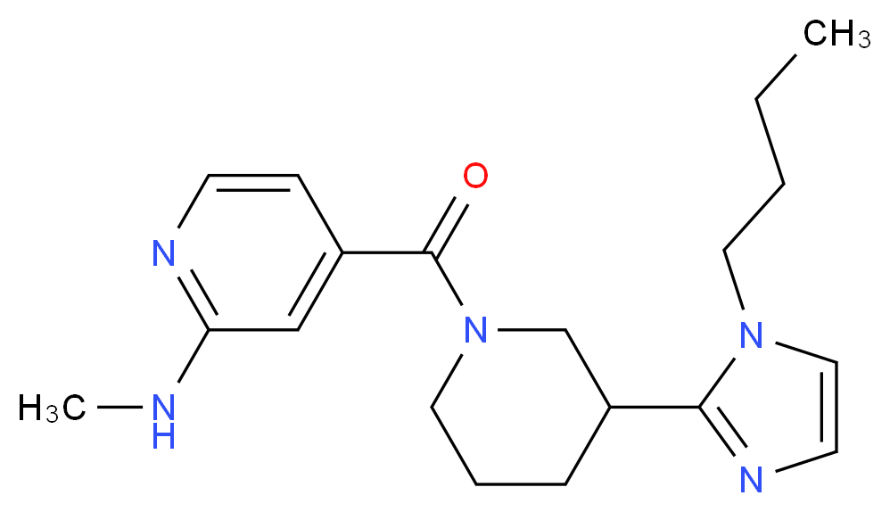 4-{[3-(1-butyl-1H-imidazol-2-yl)-1-piperidinyl]carbonyl}-N-methyl-2-pyridinamine_分子结构_CAS_)