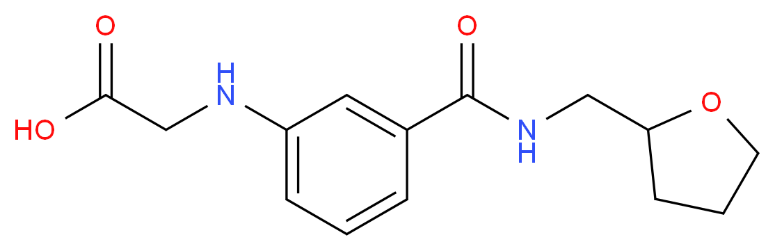 [(3-{[(tetrahydrofuran-2-ylmethyl)amino]carbonyl}phenyl)amino]acetic acid_分子结构_CAS_)