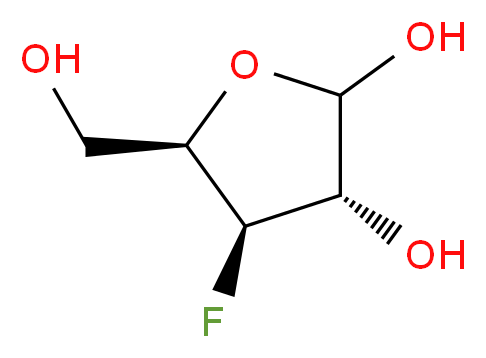 (3S,4R,5R)-4-fluoro-5-(hydroxymethyl)oxolane-2,3-diol_分子结构_CAS_14537-01-0