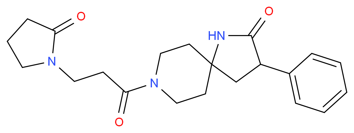 8-[3-(2-oxo-1-pyrrolidinyl)propanoyl]-3-phenyl-1,8-diazaspiro[4.5]decan-2-one_分子结构_CAS_)