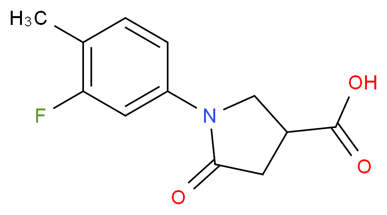 1-(3-fluoro-4-methylphenyl)-5-oxopyrrolidine-3-carboxylic acid_分子结构_CAS_63674-46-4